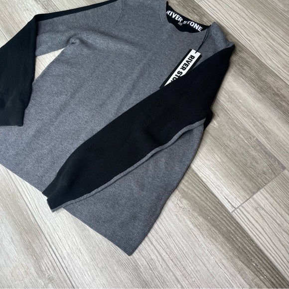 RIVER STONE Mens Grey & Black Sweater Size Large - Picture 6 of 9